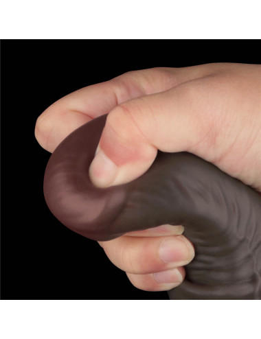16'' Dual Layered Bendable Silicone Cock XXL(Black)