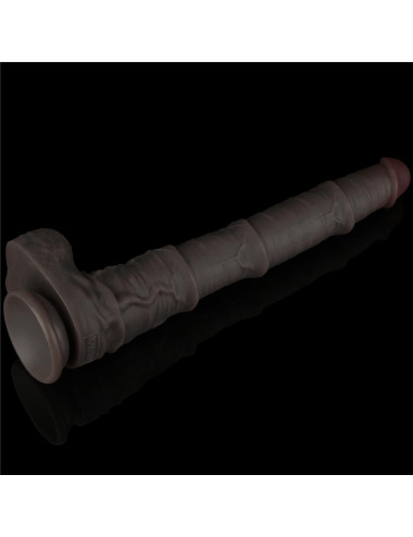 16'' Dual Layered Bendable Silicone Cock XXL(Black)
