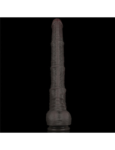 16'' Dual Layered Bendable Silicone Cock XXL(Black)