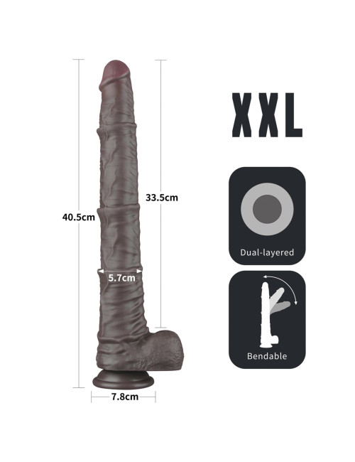 LoveToy Dwuwarstwowe Silikonowe Dildo XXL 16"