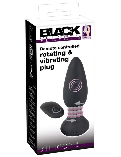 Black Velvets RC Rotating Anal Plug – Plug anal wibrujący z Pilotem, Silikonowy