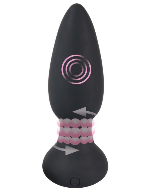 Black Velvets RC Rotating Anal Plug – Plug anal wibrujący z Pilotem, Silikonowy