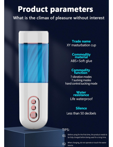 Masturbator-Vibration 7, 7 Sucking modes, Hand