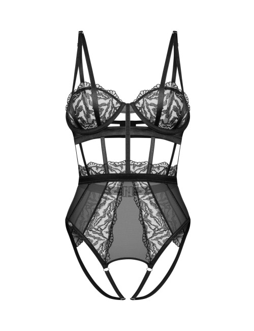 Otwarte Czarne Body Obsessive Hersis L/XL