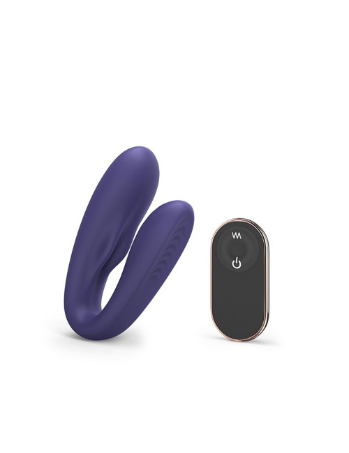 MATCH UP MIDNIGHT INDIGO - Wibrator silikonowy podwójny, zdalnie sterowany, wodoodporny