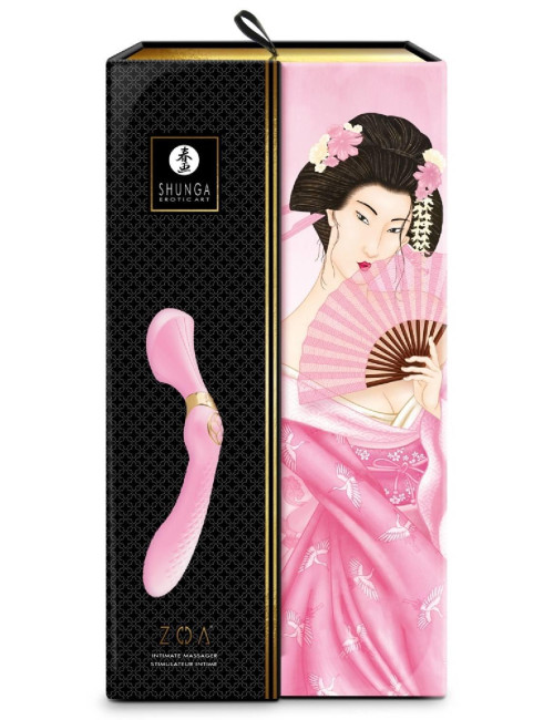ZOA Intimate Massager Light Pink - masażer intymny silikonowy, wibrator wodoodporny, Shunga