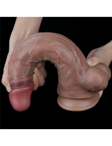 11.5'' Dual Layered Platinum Silicone Cock