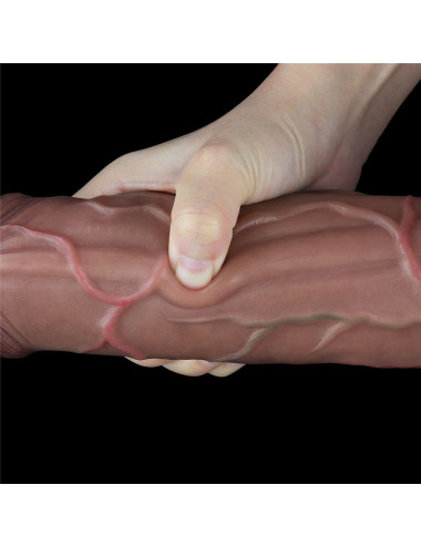 11.5'' Dual Layered Platinum Silicone Cock