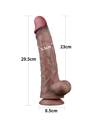 11.5'' Dual Layered Platinum Silicone Cock