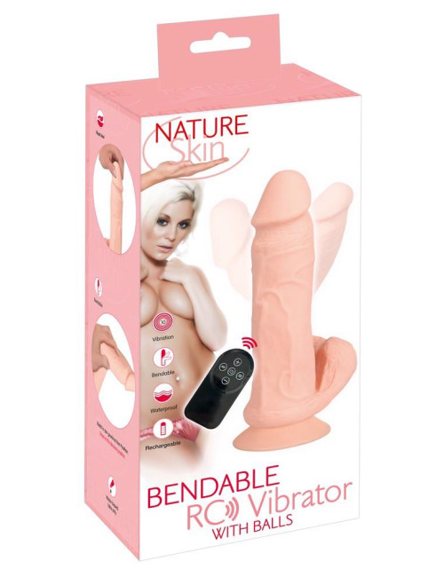 Nature Skin Bendable RC Wibrator Realistyczny z pilotem – Zdalnie Sterowany, 10 Trybów
