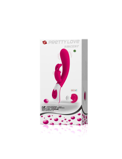 Pretty Love Vincent - Wibrator króliczek silikonowy, 12 funkcji, sterowanie głosem, USB