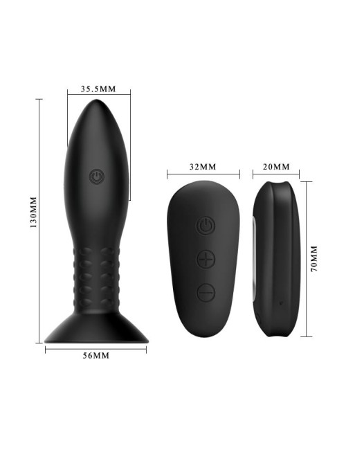 MR PLAY Rotation Beads Anal Plug - Wibrujący Plug Analny z Koralikami, Zabawki Analne