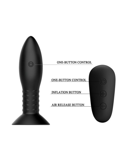 MR PLAY Rotation Beads Anal Plug - Wibrujący Plug Analny z Koralikami, Zabawki Analne
