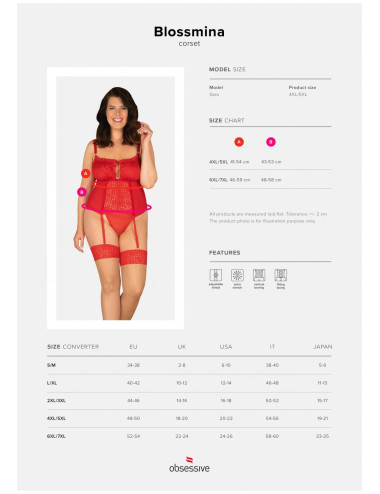 Bielizna-Blossmina gorset i stringi 6XL/7XL