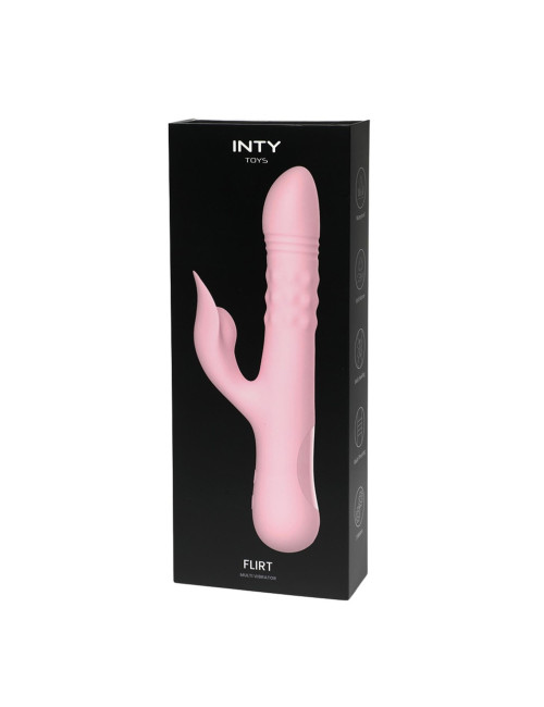 INTY Toys Flirt Pink – Silikonowy Wibrator Króliczek 3w1 IPX7