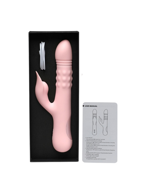 INTY Toys Flirt Pink – Silikonowy Wibrator Króliczek 3w1 IPX7