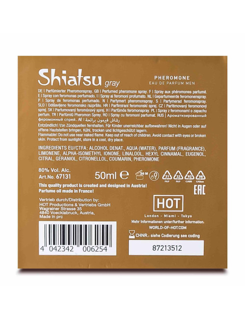 HOT SHIATSU Grey - Męskie perfumy z feromonami 50 ml