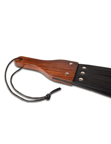 Prowler RED Leather and Wood Fringe Paddle