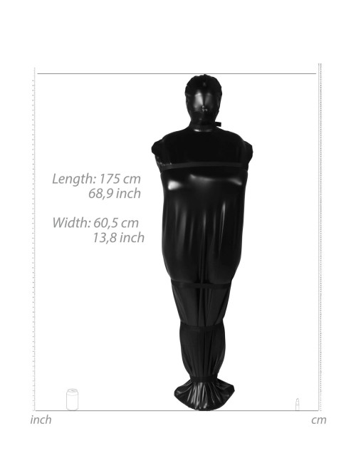 Ouch! Czarna Uprząż BDSM z Nylonowymi Pasami Body Bag