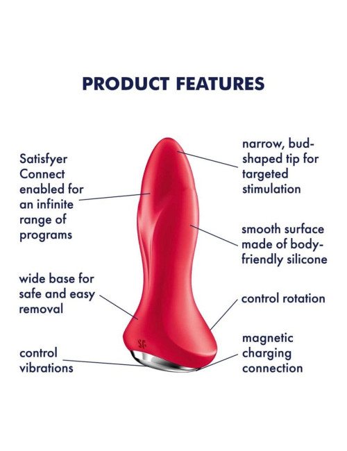 Plug Rotator 1+ – Wibrujący Plug Analny z Aplikacją Connect (Red)
