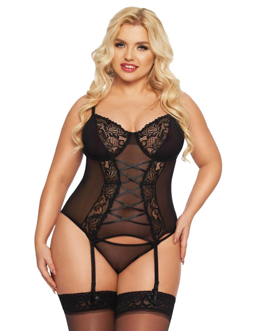 Gorset i Stringi Softline Brenda Black XL