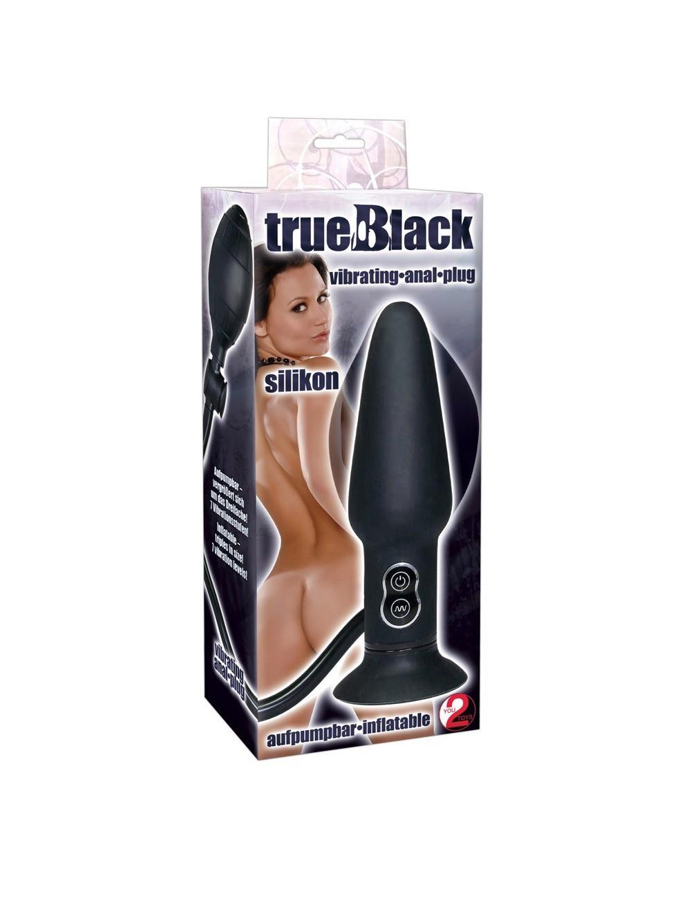 True Black Vibrating Butt Plug
