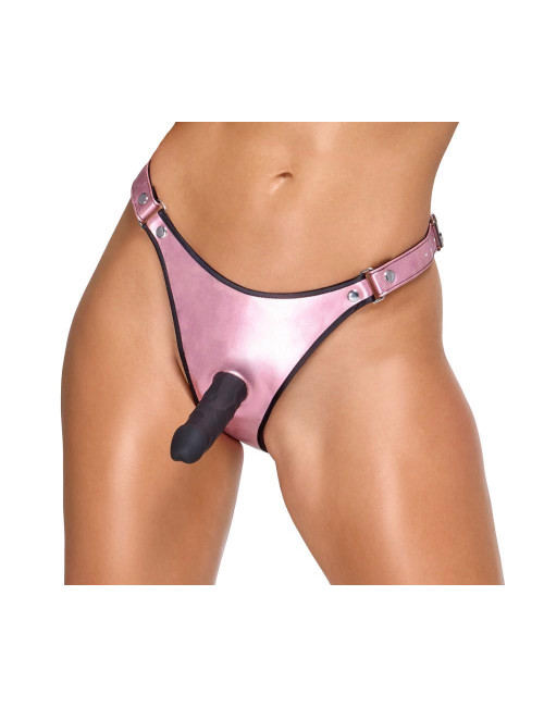 Bad Kitty BK Thong+Dildo S/M - Zestaw Strap-On 12 cm