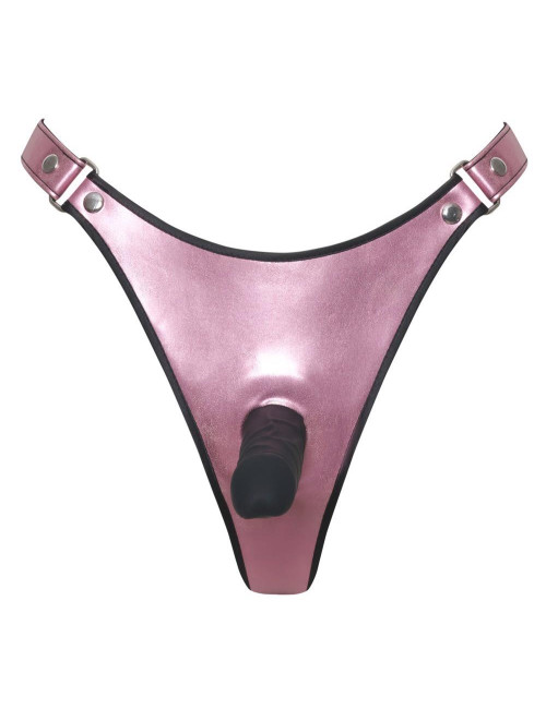 Bad Kitty BK Thong+Dildo S/M - Zestaw Strap-On 12 cm