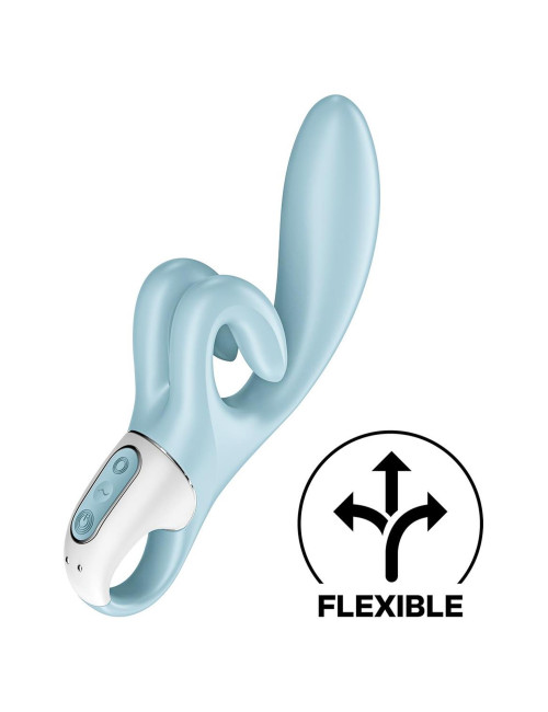 Touch Me Blue – Wibrator króliczek, 3 silniki, IPX7, silikon Flex, 12 programów, ładowanie USB – zabawki erotyczne