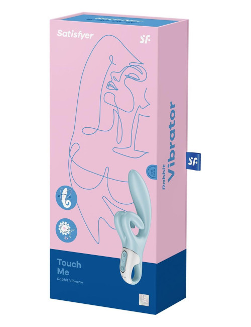 Touch Me Blue – Wibrator króliczek, 3 silniki, IPX7, silikon Flex, 12 programów, ładowanie USB – zabawki erotyczne