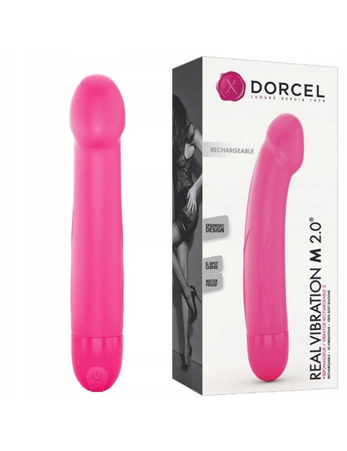 Real Vibration M Magenta 2.0 - Wibrator realistyczny silikonowy, ładowany USB, 10 trybów