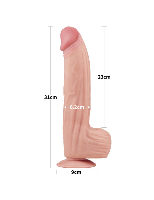 Realistyczne Dildo Lovetoy King Sized Dwuwarstwowe TPE 12 cali