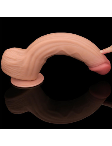 12'' King Sized Sliding Skin Dual Layer Dong