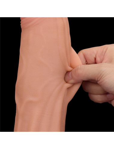 12'' King Sized Sliding Skin Dual Layer Dong