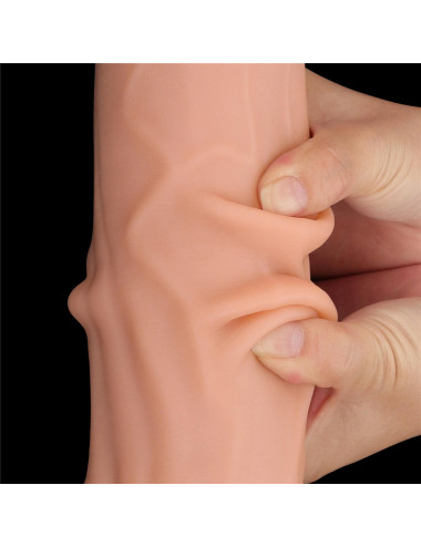 12'' King Sized Sliding Skin Dual Layer Dong