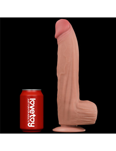 12'' King Sized Sliding Skin Dual Layer Dong