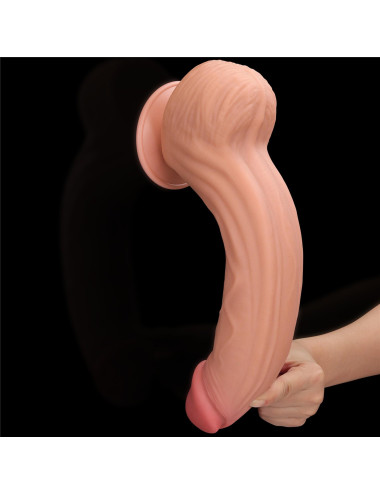 12'' King Sized Sliding Skin Dual Layer Dong