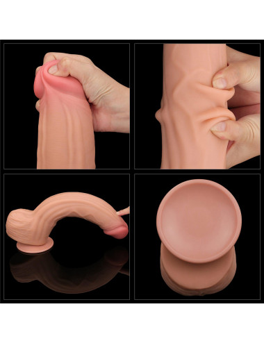 12'' King Sized Sliding Skin Dual Layer Dong