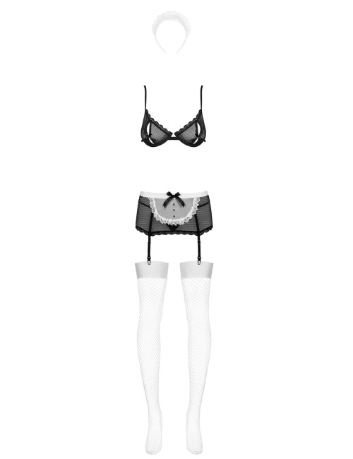 Obsessive Maidme - 5-częściowy zmysłowy kostium pokojówki S/M