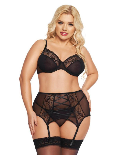 SoftLine Collection Dolores Czarny Komplet Bielizny XL