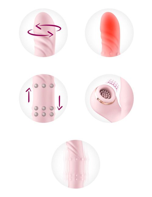 Classy 5-w-1 wibrator króliczek podgrzewany cichy 9 trybów wodoodporny YOBA