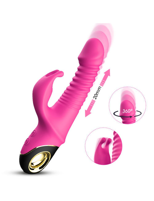 Zing Pink – Króliczek Wibrator Silikonowy, wodoodporny, 9 trybów wibracji – zabawki, wibratory, króliczki