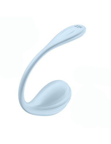 Satisfyer Smooth Petal Light Blue - Wibrator z aplikacją, silikonowy, IPX7