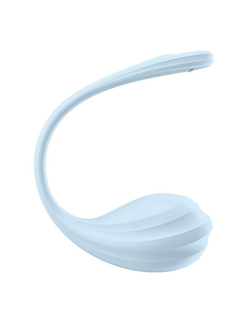 Satisfyer Smooth Petal Light Blue - Wibrator z aplikacją, silikonowy, IPX7