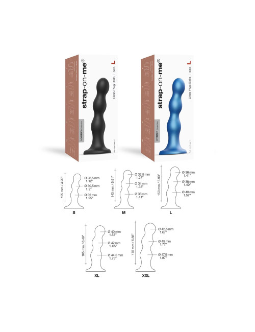 Dildo Plug Balls Noir XXL – Zabawki Analne, Silikonowy Triplet Balls