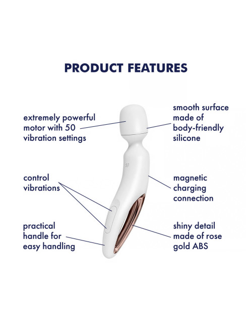 Satisfyer Wand-erland Wibrator Różdżka XXL White/Rosegold