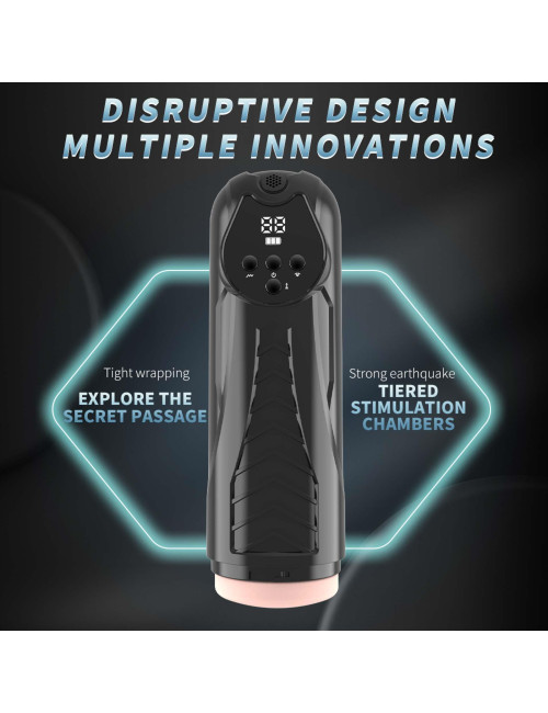 LUXURY Masturbator PREMIUM RECHARGEABLE MULTIFUNCTIONS 04 - Zabawki erotyczne, waginy, masturbator, Realbody Flesh TPE, IPX6