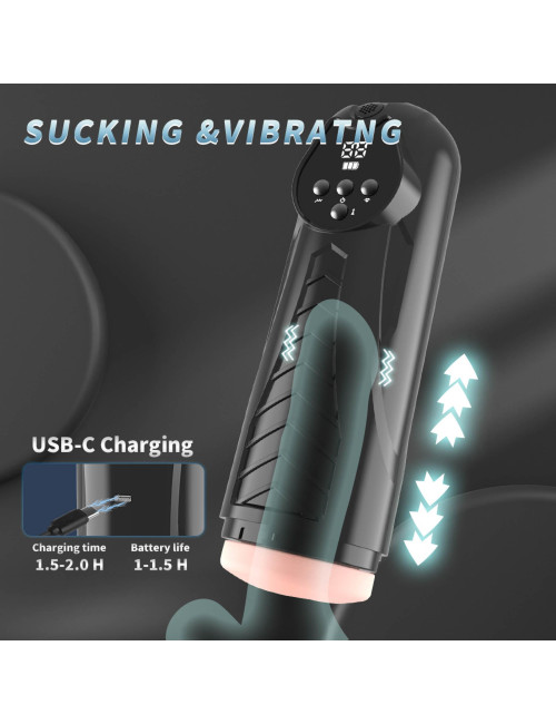 LUXURY Masturbator PREMIUM RECHARGEABLE MULTIFUNCTIONS 04 - Zabawki erotyczne, waginy, masturbator, Realbody Flesh TPE, IPX6
