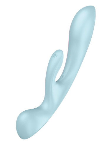 Satisfyer Triple Oh Light Blue – wibrator króliczek z 3 silnikami, wodoodporny IPX7, silikon medyczny