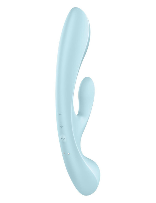 Satisfyer Triple Oh Light Blue – wibrator króliczek z 3 silnikami, wodoodporny IPX7, silikon medyczny
